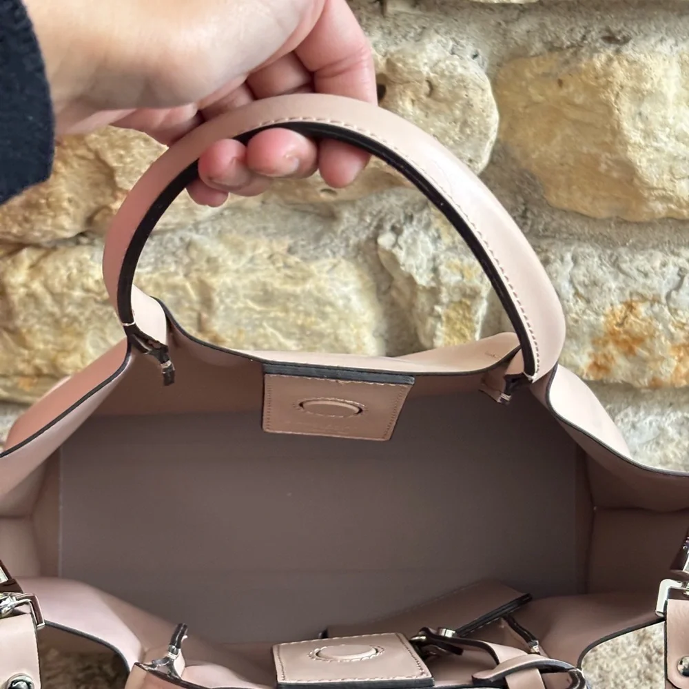 GIANNI CHIARINI Marcella Beige Leather Tote Bag w/Adjustable Strap and Wallet - Picture 7 of 7